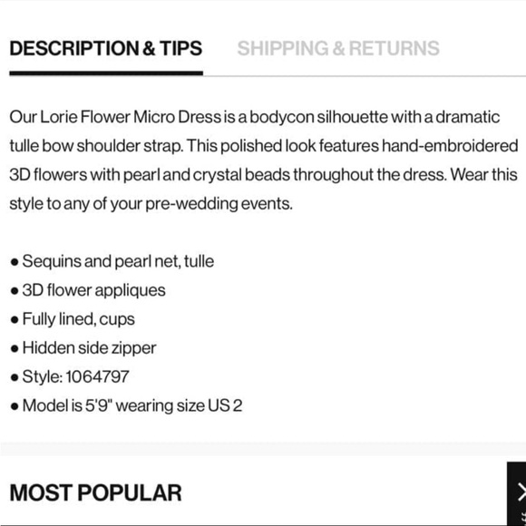 Azazie Lorie white flower micro dress NWOT - Picture 7 of 10